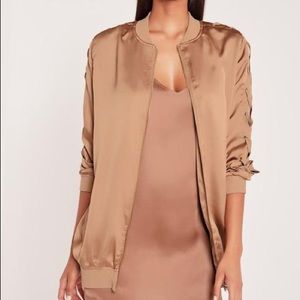 Carli Bybel x Missguided Longline Lace Up Bomber 8